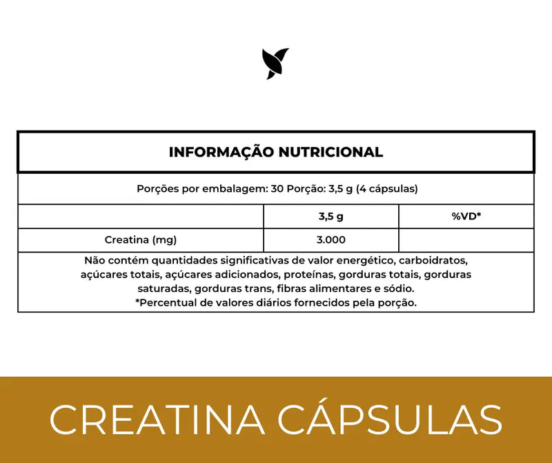 Creatina Monohidratada 100% Pura - 120 Cápsulas